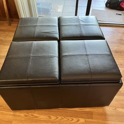 0ttoman, 4 In 1, Includes  four stools Inside, Can Use For Storage, Cushions Can Also Be Used For Serving Trays  