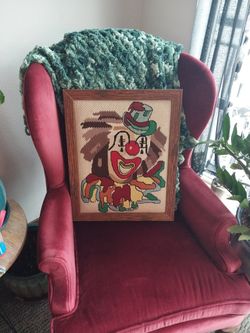 Vintage Clown Crosstich/ needle Point