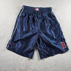 Vintage Nike Boston Red Sox Shorts Boy’s Medium Blue MLB Baseball #2B