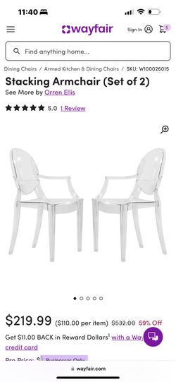 Acrylic Armchairs , Stackable , clear Aesthetics