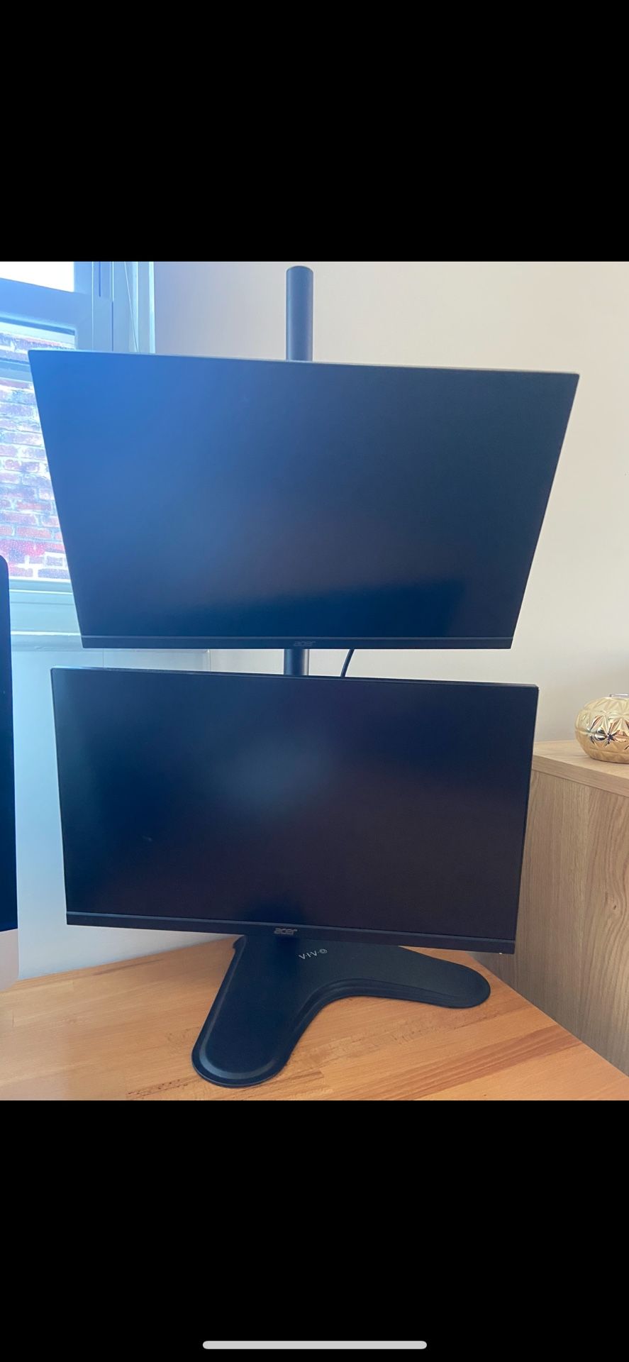 Two Screen Monitors With Monitor Mount