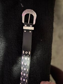 Y2K rhinestone embellished black belt