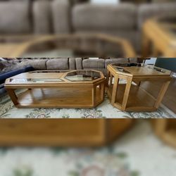 Coffee Table and End Table Set - Oak