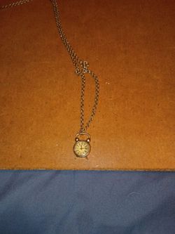 Vintage tabletop clock necklace