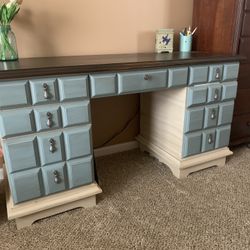 Custom Painted Wood Desk 
