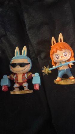 POP MART one piece x the monsters Nami and Franky vinyl figures