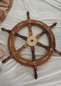 wooden ship wheel