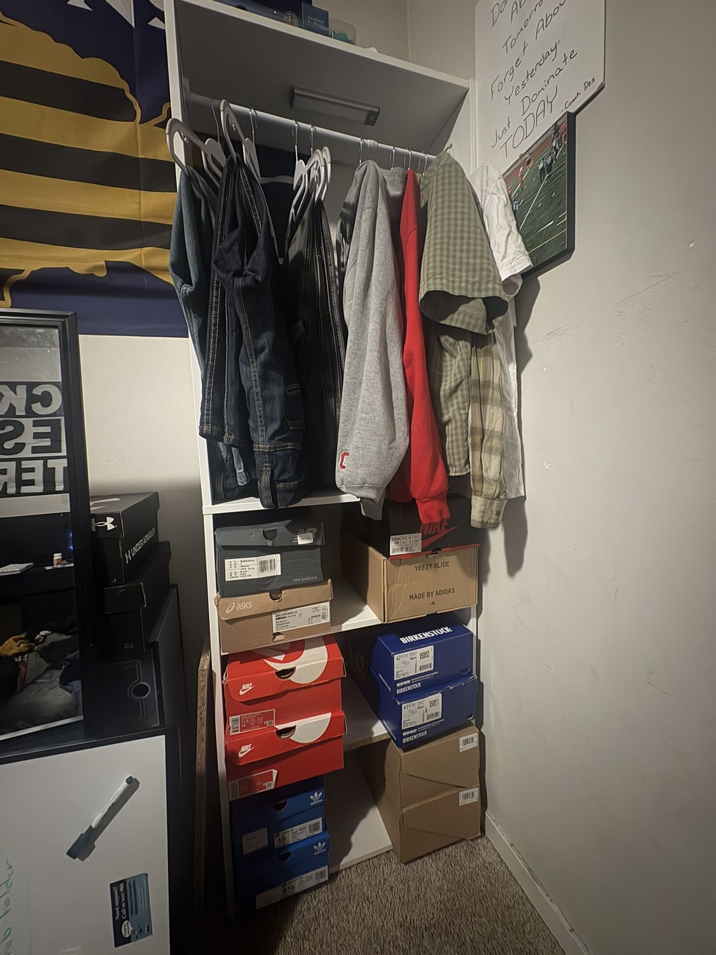 Closet Organizer with Shelves and Hanging Rod
