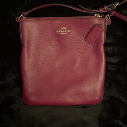 Official Coach Handbag/purse - 3 Pocket-Maroon 