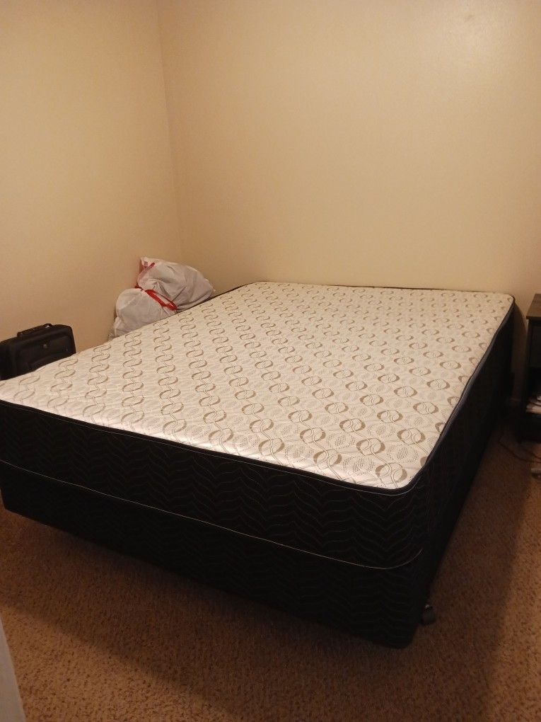 Queen Mattress, Box Spring, And Frame