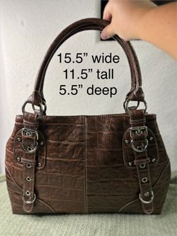 Large Brown Croc Purse