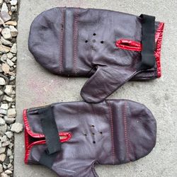 Vintage Everlast 4308 Leather Weight Speed Bag Training Gloves Brown Red