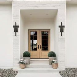 16" BLACK LED OUTDOOR WALL LANTERN (2PCS