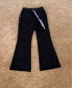 HTF Figs Black Madryn High Waisted Flare Scrub Pants Large