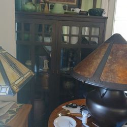 4ft Wide Fumed Oak Antique Craftsman Bookcase American Arts And Crafts Stickley? Limbert?  Harvy ELLIS?