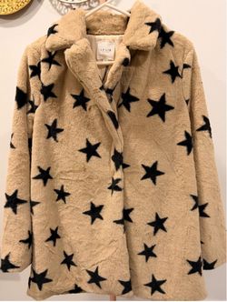 Le Lis Collection Faux Fur Star Print Coat