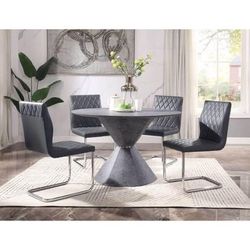 Brand New 5PC Circle Concrete Dining Set