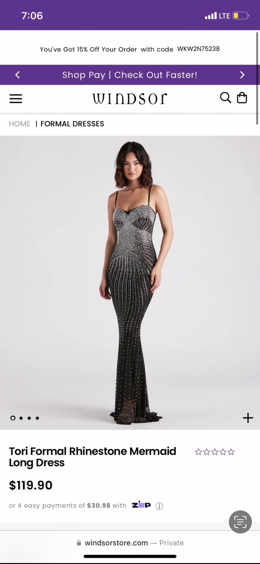 Tori Formal Rhinestone Mermaid Dress