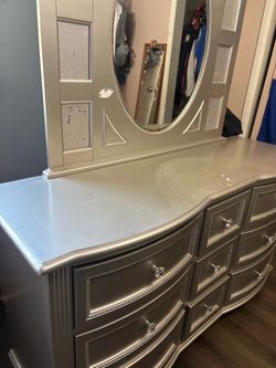Silver Dresser with Mirror
