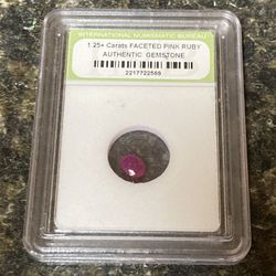 1.25+ Carats Faceted Pink Ruby Authentic Gemstone