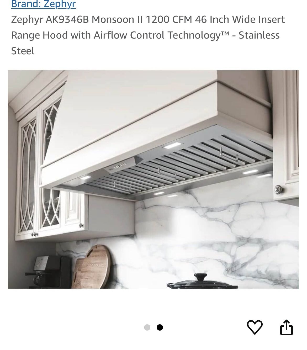 Kitchen Vent Hood - ZEPHR Monsoon AK9346BS