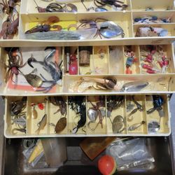 Vintage Fishing Tackle & Tackle Box