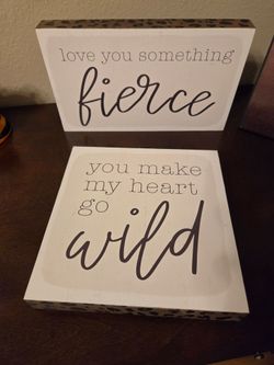 Matching Wild and Fierce Wood Wall Decor with leopard print border