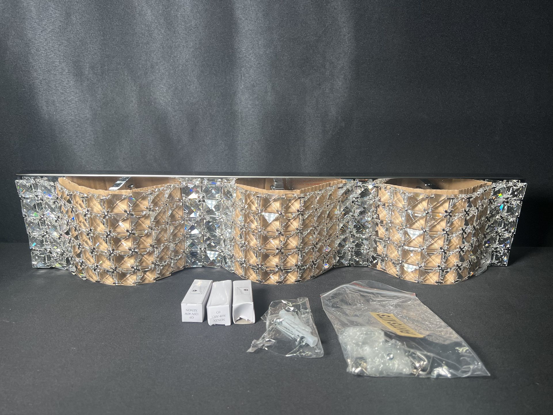 ET2 Wave Three Light Bath Light Polished Chrome
