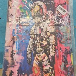 Banksy Print 12x16 Inch  Art on canvas $15 Obo