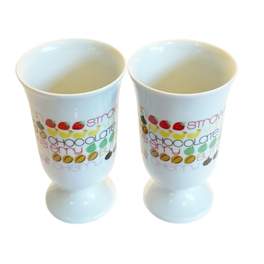 Vtg The Toscany Collection Japan Set of 2 Porcelain Footed Ice Cream Sundae Cups