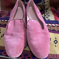 Pink Velvet Margaux Flat Ladies Shoes. Made In Spain