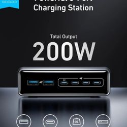 Anker Prime Charging Station, 200W 6-Port GaN Desktop Charger, Fast Charging USB C Charger for Multiple Devices, Compatible with iPhone, Galaxy