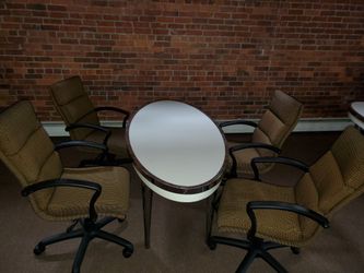 Hotel style tables and swivel chairs