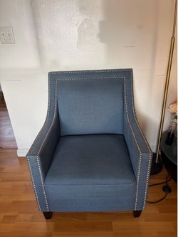 sofa chair blue studded