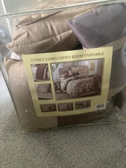 Angelica 12 piece king size comforter set
