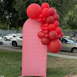 balloon arch and backdrop
