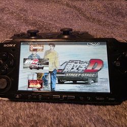 Playstation Psp Black 1000 Phat Mod--ded Video Game Console IPS screen upgrade