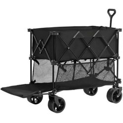 Heavy Duty Folding Wagon Cart Double Layer 450lbs NEW $60