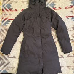 THE NORTH FACE Womens PARKA Black GOOSE DOWN Hyvent Coat Size: XS