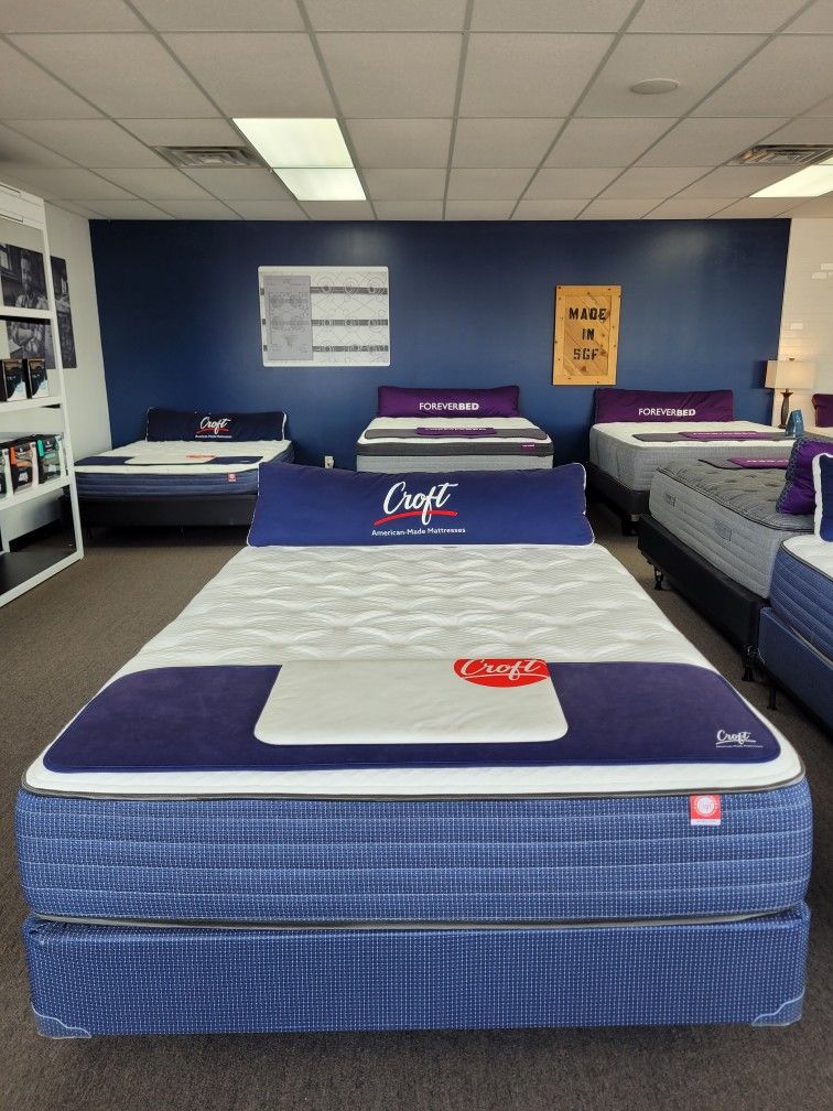 Hand crafted American made bed and Boxsprings