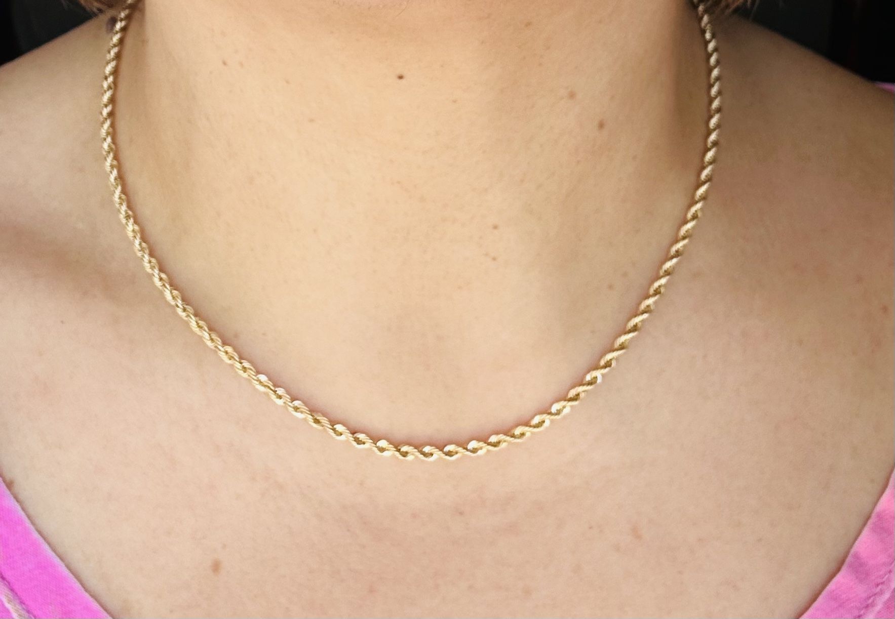 18k Gold Rope Chain Size 18’
