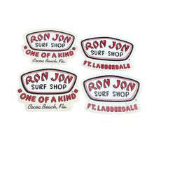 4 Vintage Ron Jon Surfboard Stickers 