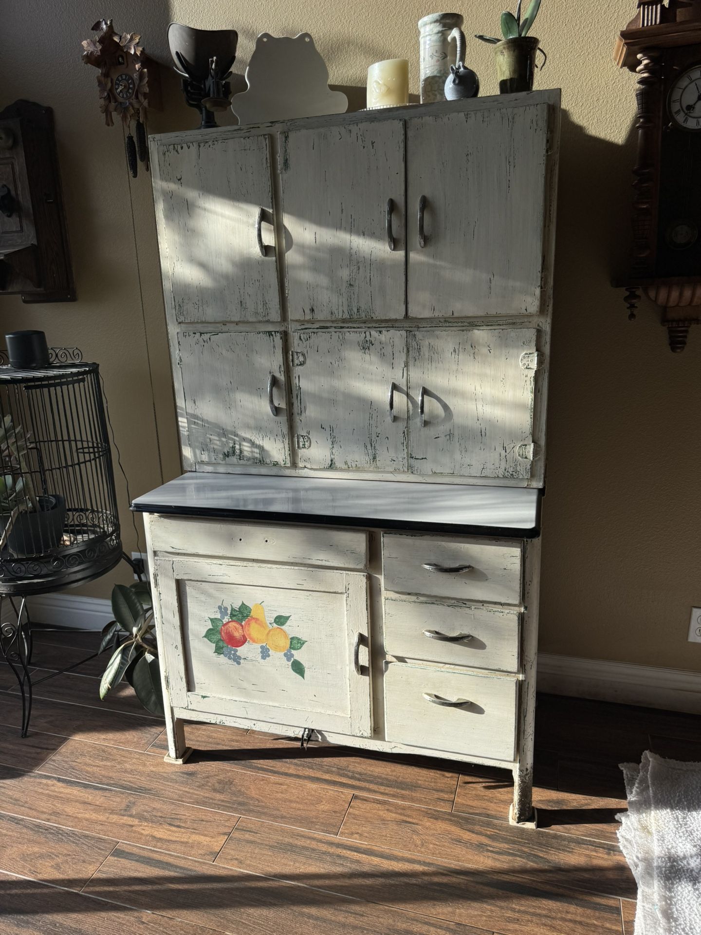 Farmhouse Antique Hoosier Cabinet