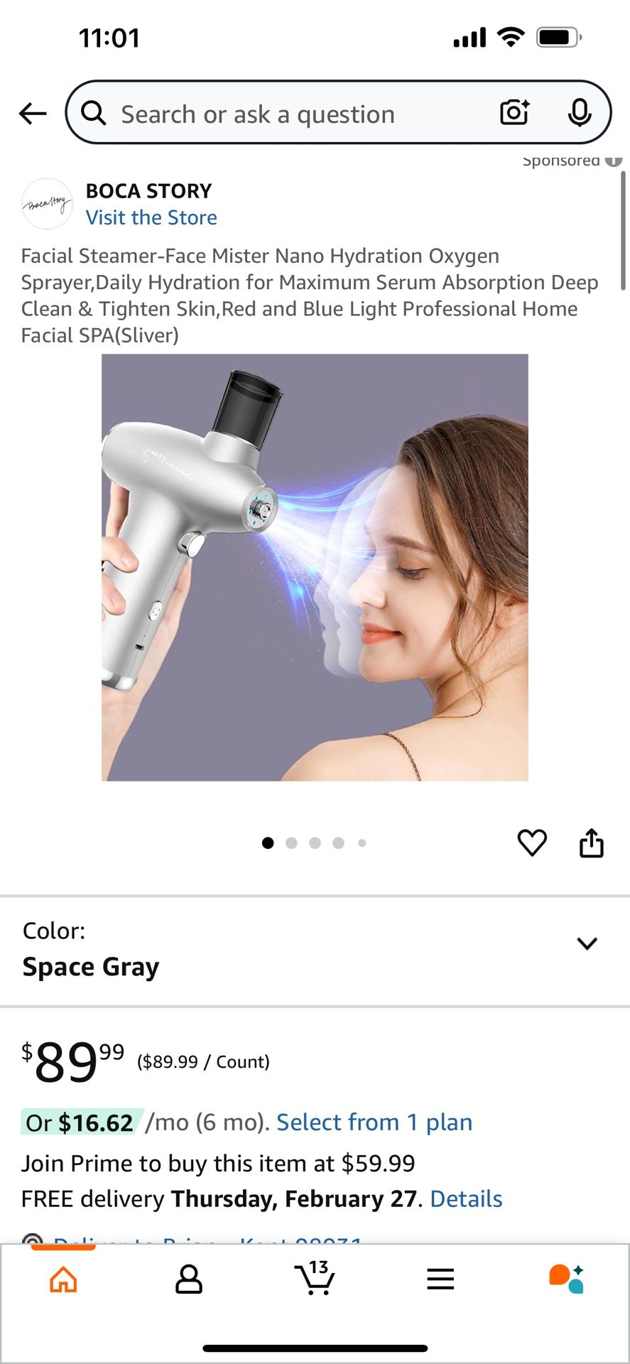 Facial Steamer-Face Mister Nano Hydration Oxygen Sprayer,Daily Hydration for Maximum Serum Absorption Deep Clean & Tighten Skin,Red and Blue Light Pro