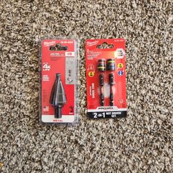 Milwaulkee Jam Free Step Drill Bit #9 + 2in1 Nut Driver Set