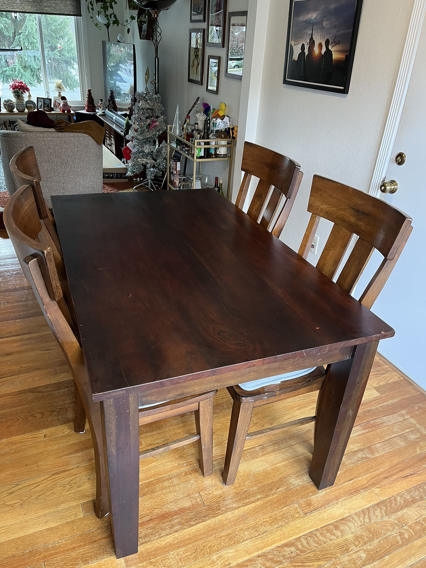 Solid Wooden Dining Table And Chairs