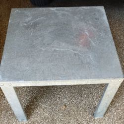 Vintage Galvanized Metal Side Table