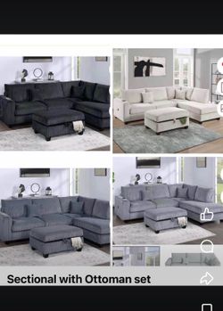 Sectional with Ottoman set