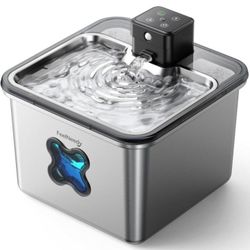 Cordless Battery Operated Water Fountain for Cats Indoor - 3.2L/108oz