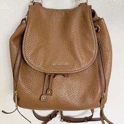 Beautiful Michael Kors Viv Tan Pebbled Leather Backpack Bag